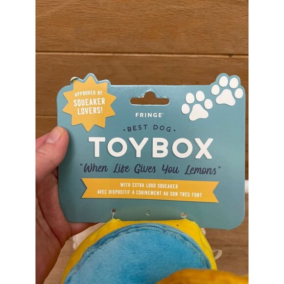 NWT Dog Squeaky Toy Lemon Jar By Fringe Studio With Ice Cubes & Straw - Picture 2 of 4